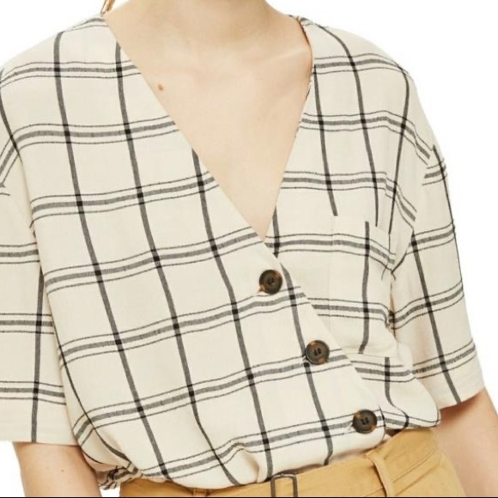 Topshop Asymmetrical Button Blouse